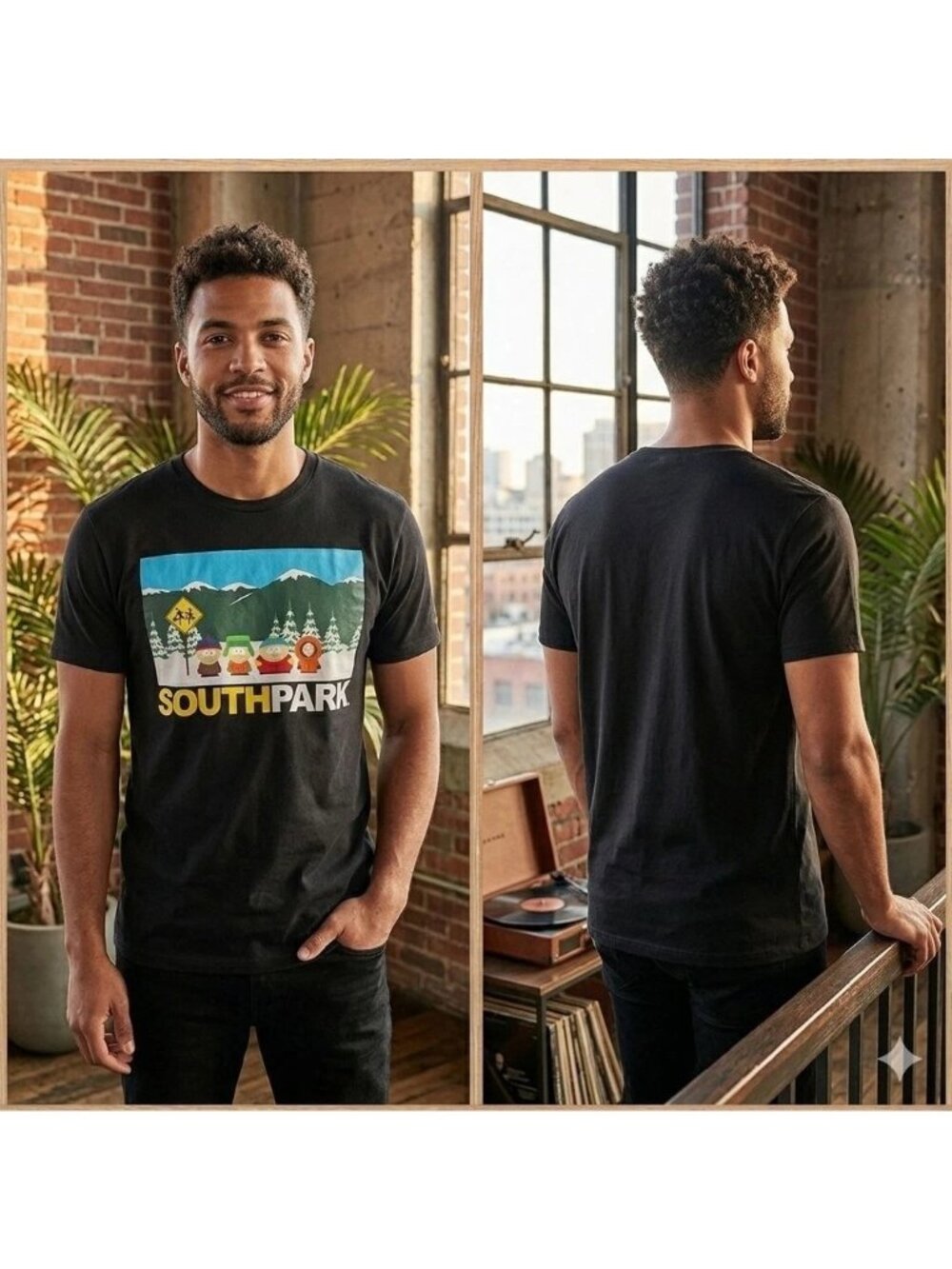 South Park Graphic Short Sleeve Shirt Black Men's Sz.XL (46/48)